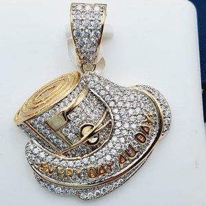 "14K Gold Plated Cubic Zircon Pendant, INUS1BR230